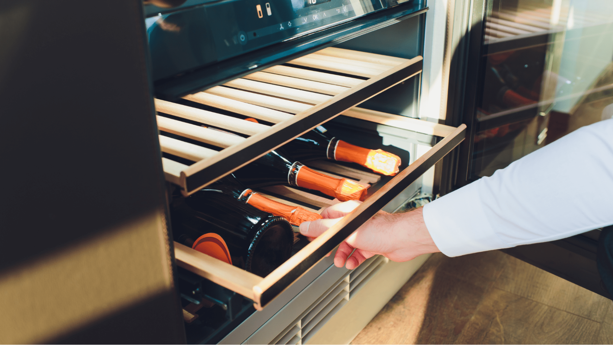 Opening a wine fridge
