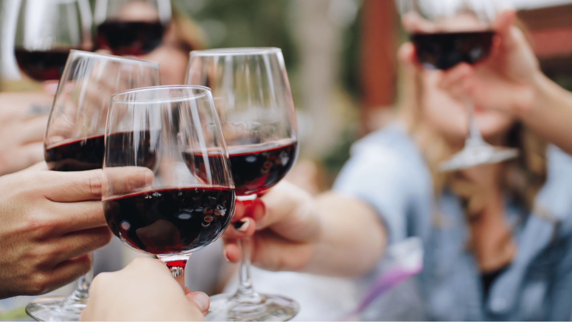 Cheersing red wine